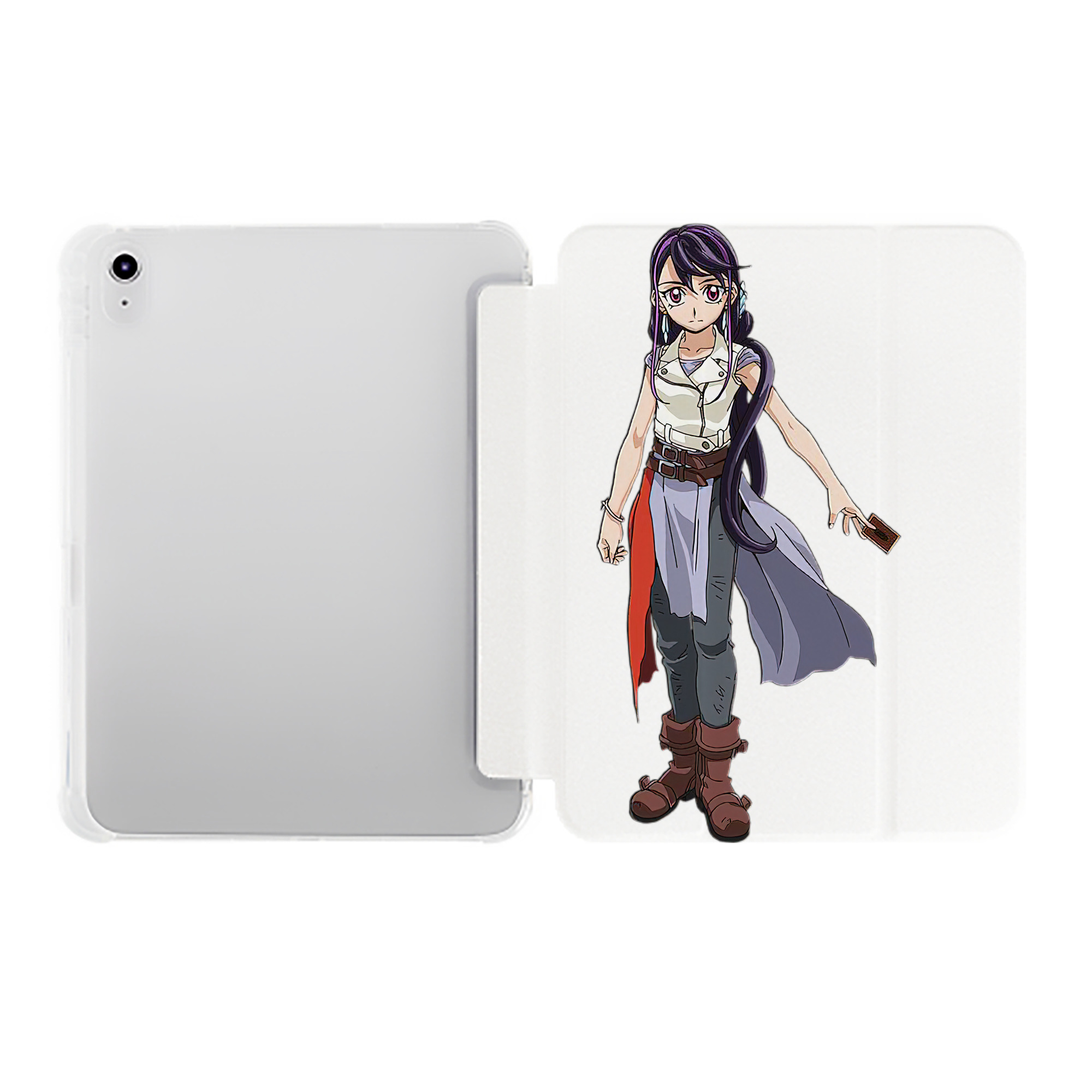 （画像用） 遊☆戯☆王 Yu-Gi-Oh! IPad ケース ペン収納付き 三つ折りスタンド PUレザー×シリコン 対応機種9.5/10.5/10.9インチ